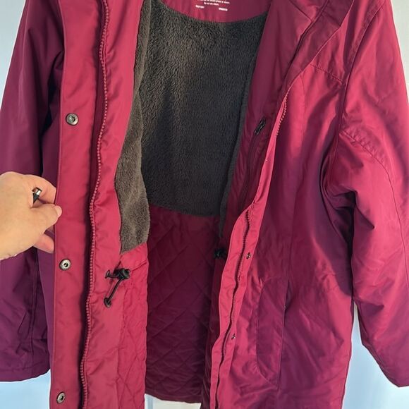 L.L.Bean Women’s Size 1X Regular Deep Magenta Hooded Zipper Up Casual Jacket EUC - Picture 4 of 16